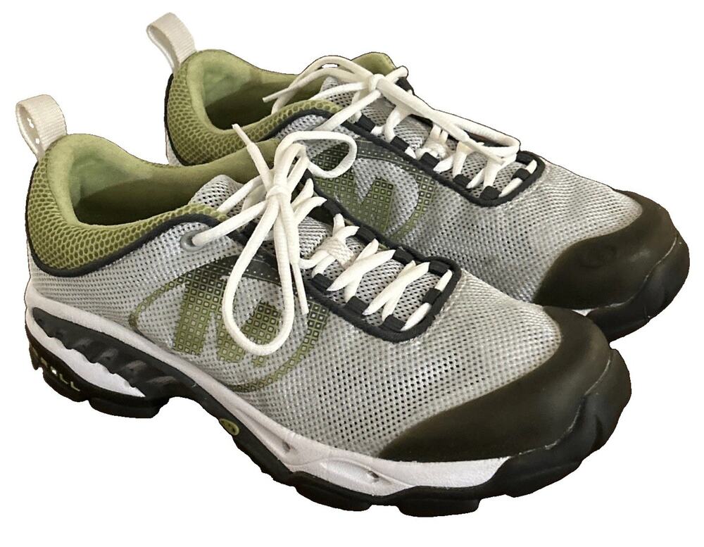 Merrell Helium Ventilator Gray & Leaf Green Trail Hiking Shoes US Women’s Sz 9.5